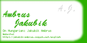 ambrus jakubik business card